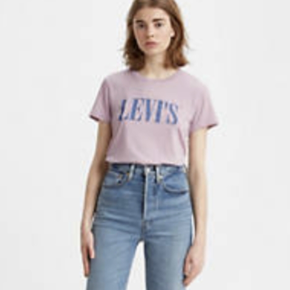 Levi's Tops - Levi Logo Perfect Tee Purple Shirt Size L NWT MSRP 24.50